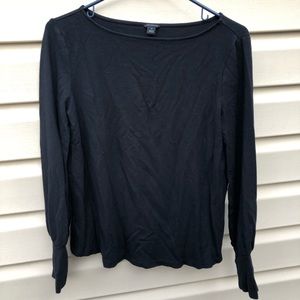 Ann Taylor Long Sleeve Shirt Top Black Size M